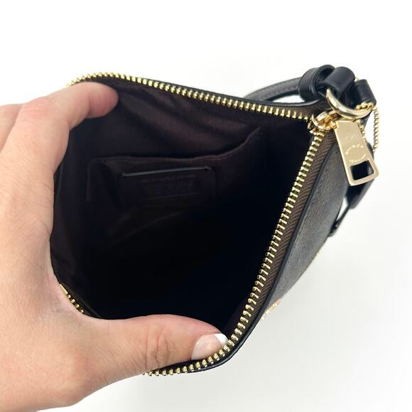 Coach Mini Rowan File Bag Crossbody Purse In Signature Canvas Brown Black CF340 - Picture 3 of 7